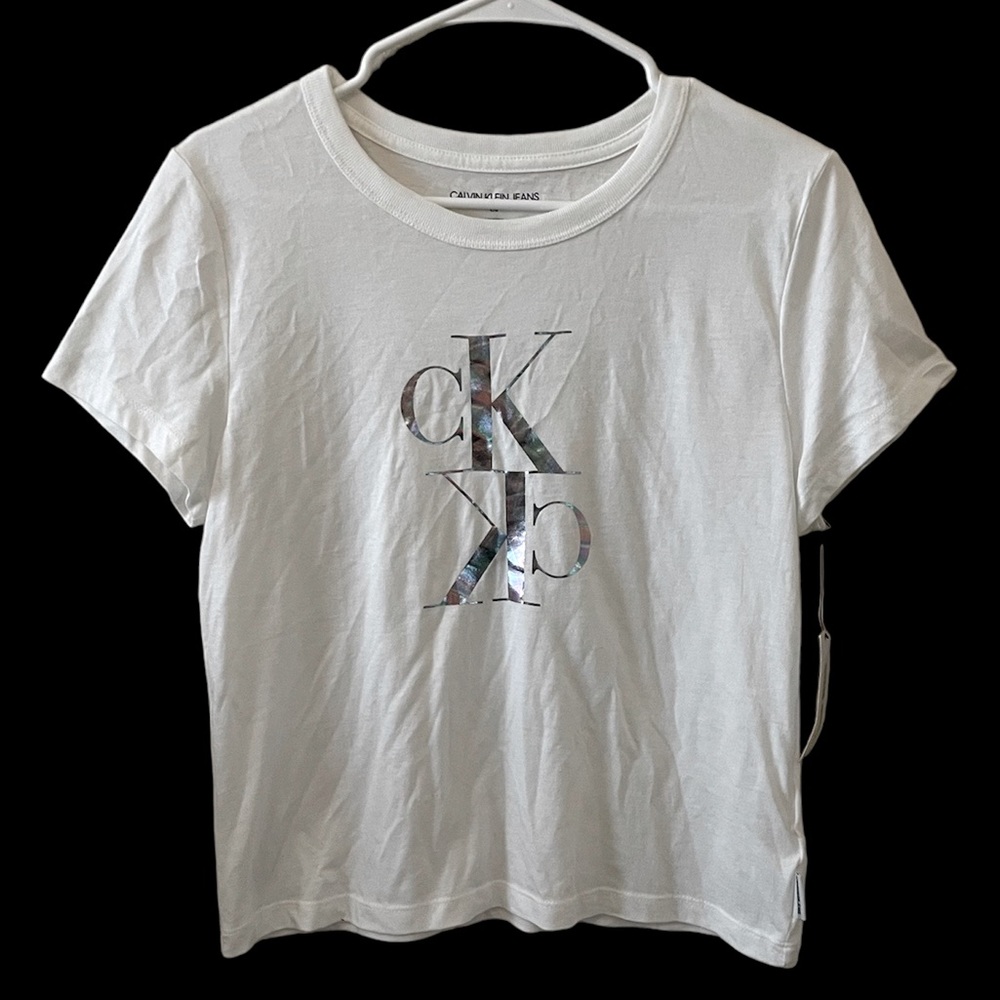 Calvin klein white crop top